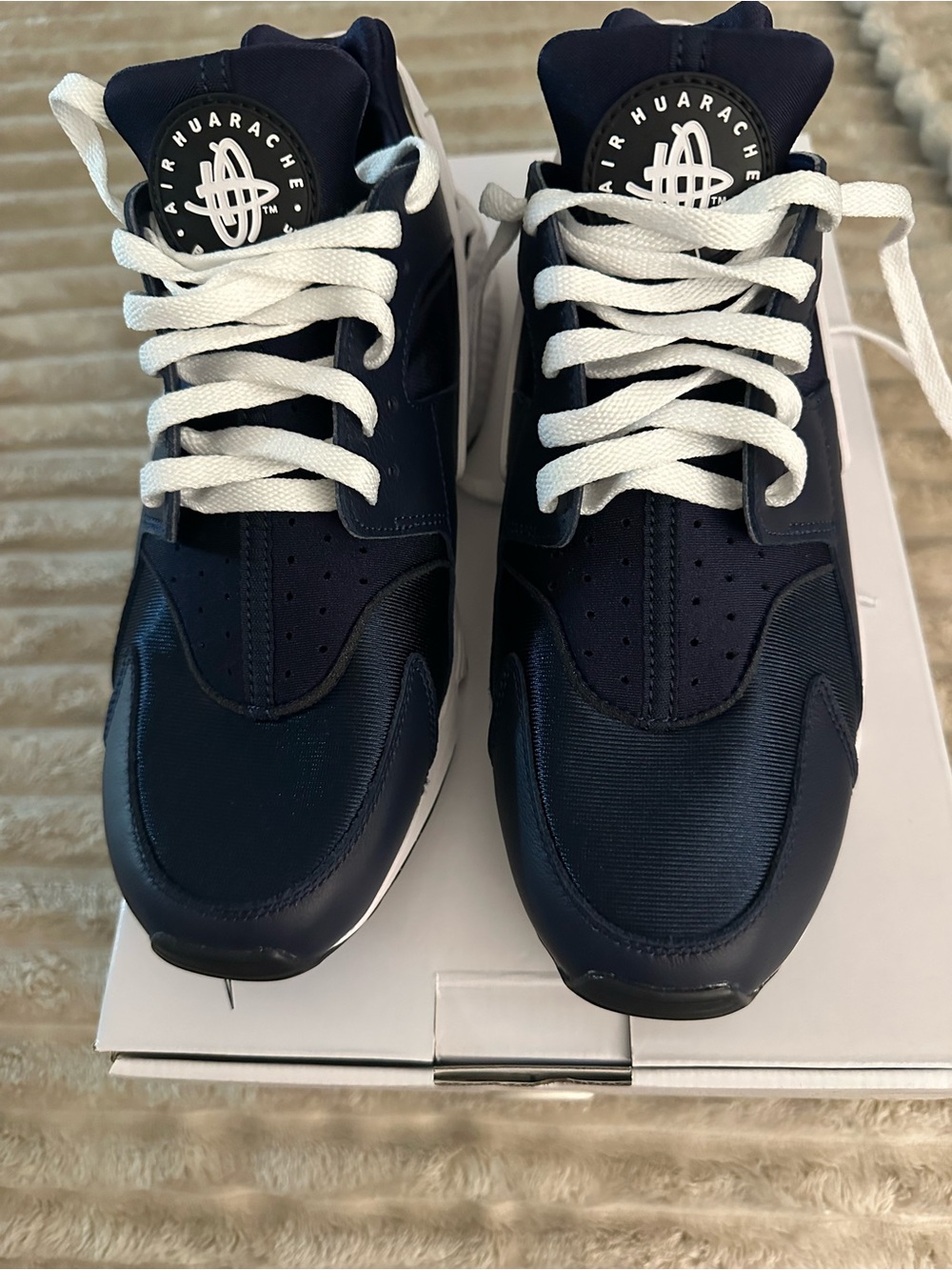 Brand New Never Worn Designed by Me Air Huarache Women’s Navy Sneakers Size 11